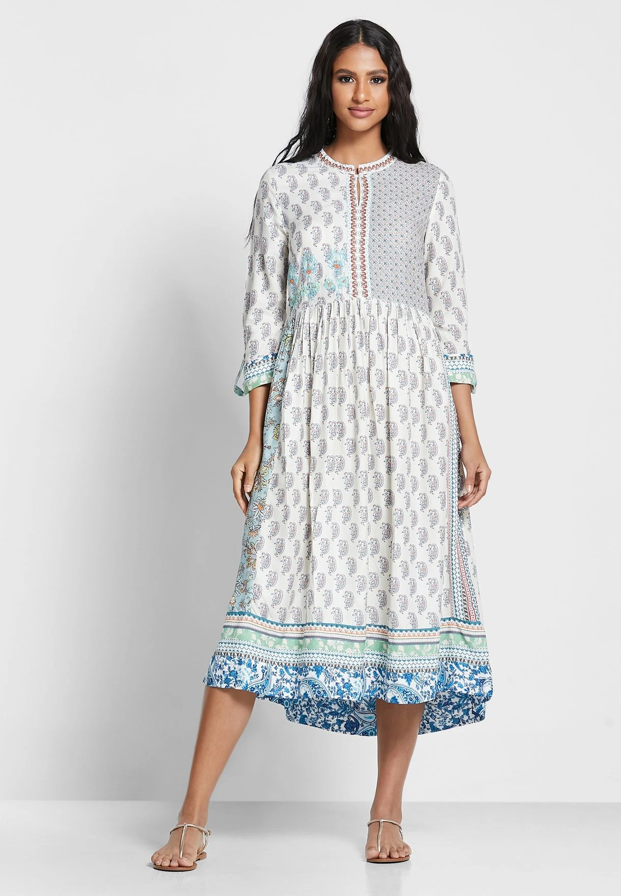 Roll Sleeve Printed Dress 4 Roll Sleeve Printed Dress - Image 4