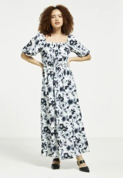 Square Neck Floral Print Dress -Silk Bloom Dresses Store 4 zoom desktop 867