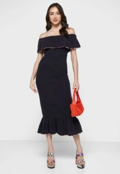 NEVER FULLY DRESSED Bardot Bodycon Dress -Silk Bloom Dresses Store 4 zoom desktop 873