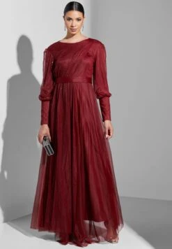 Ruched Detail Shimmer Dress -Silk Bloom Dresses Store 4 zoom desktop 879