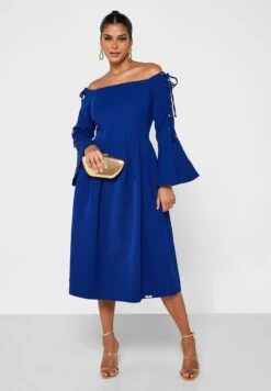 Bardot Flared Sleeve Dress -Silk Bloom Dresses Store 4 zoom desktop 884