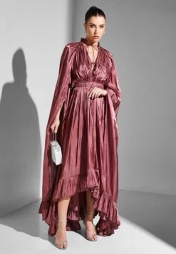 Cape Sleeve Plisse Dress -Silk Bloom Dresses Store 4 zoom desktop 889