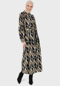 Puff Sleeve Printed Dress -Silk Bloom Dresses Store 4 zoom desktop 891