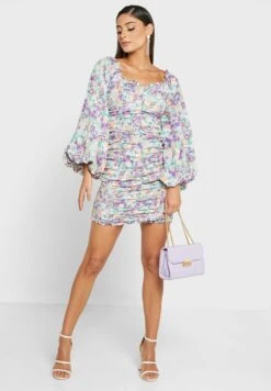 Glamorous Balloon Sleeve Floral Print Dress 7 Glamorous Balloon Sleeve Floral Print Dress -Silk Bloom Dresses Store 4 zoom desktop 9