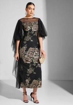 Floral Print Ruffle Sleeve Dress -Silk Bloom Dresses Store 4 zoom desktop 903