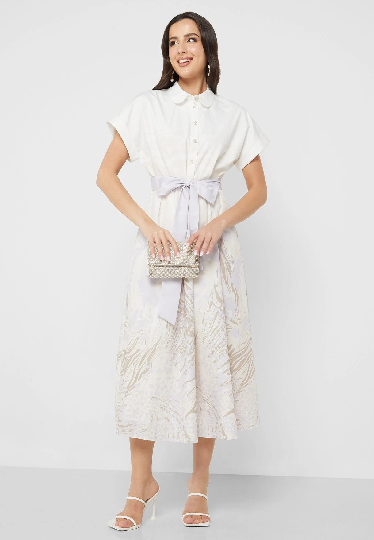 Button Down Belted Tiered Dress 4 Button Down Belted Tiered Dress - Image 4