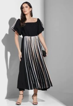 Plisse Square Neck Dress -Silk Bloom Dresses Store 4 zoom desktop 920