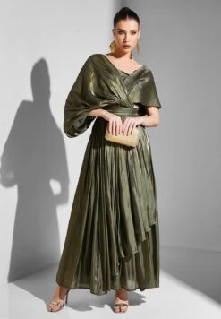 Asymmetric Neck Plisse Dress -Silk Bloom Dresses Store 4 zoom desktop 921