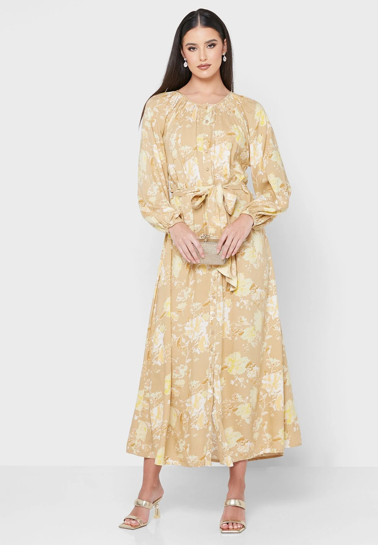 Cuffed Sleeve Floral Dress 4 Cuffed Sleeve Floral Dress - Image 4