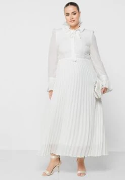 Tie Neck Pleated Dress -Silk Bloom Dresses Store 4 zoom desktop 930