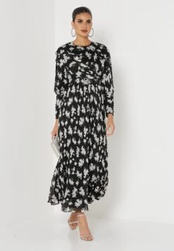 Belted Floral Printed Dress -Silk Bloom Dresses Store 4 zoom desktop 933