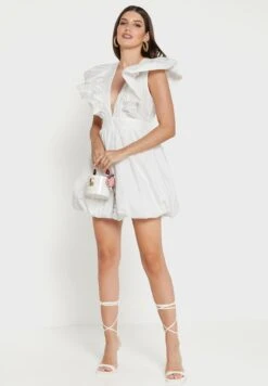 Plunge Neck Ruffle Detail Dress 7 Plunge Neck Ruffle Detail Dress -Silk Bloom Dresses Store 4 zoom desktop 98