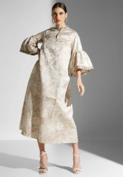 Flute Sleeve Printed Dress -Silk Bloom Dresses Store 4 zoom desktop 986