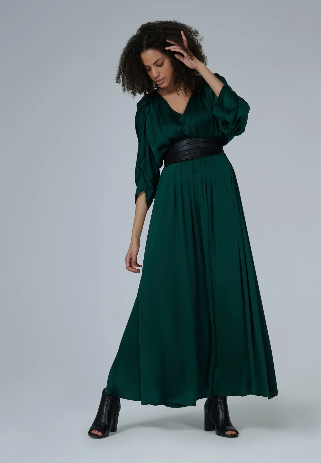 Belted Pleated Dress 4 Belted Pleated Dress - Image 4