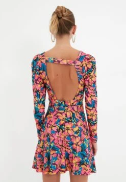 Trendyol High Neck Floral Print Dress -Silk Bloom Dresses Store 5 zoom desktop 108