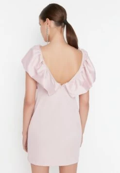 Trendyol Plunge Neck Ruffle Detail Dress -Silk Bloom Dresses Store 5 zoom desktop 119