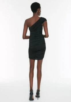 Trendyol One Shoulder Pleated Dress -Silk Bloom Dresses Store 5 zoom desktop 13
