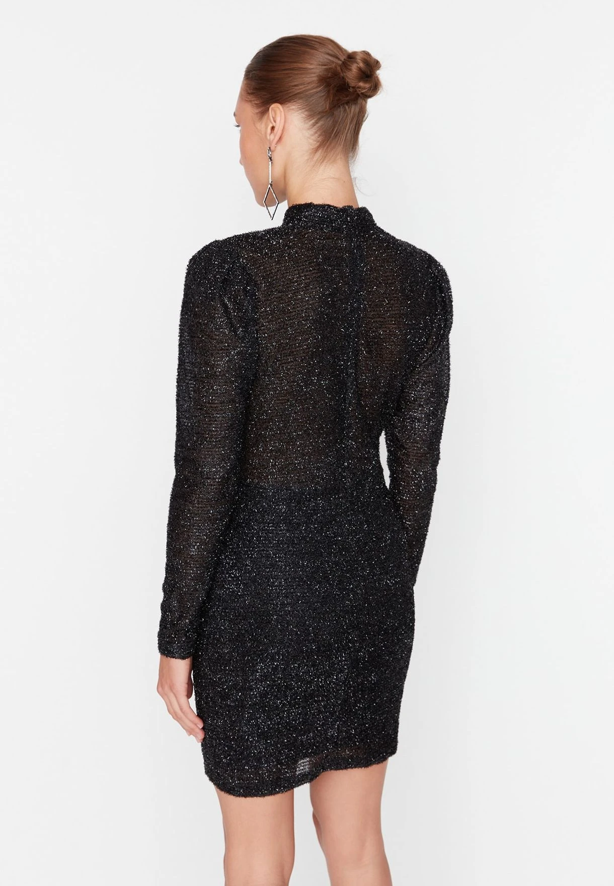 Trendyol Tie Detail Shimmer Dress 5 Trendyol Tie Detail Shimmer Dress - Image 5