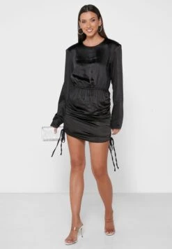 4TH & RECKLESS Rushed Tie Detail Dress -Silk Bloom Dresses Store 5 zoom desktop 160