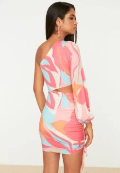 Trendyol One Shoulder Cut Out Detail Printed Dress -Silk Bloom Dresses Store 5 zoom desktop 165