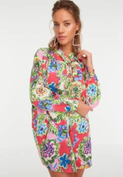 Trendyol Tie Neck Printed Dress -Silk Bloom Dresses Store 5 zoom desktop 17