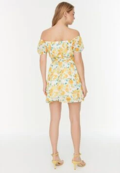 Trendyol Bardot Floral Print Dress -Silk Bloom Dresses Store 5 zoom desktop 2