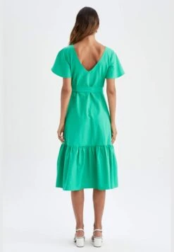 DeFacto Woman Tiered V-Neck Short Sleeve Woven Dress 12 DeFacto Woman Tiered V-Neck Short Sleeve Woven Dress -Silk Bloom Dresses Store 5 zoom desktop 200