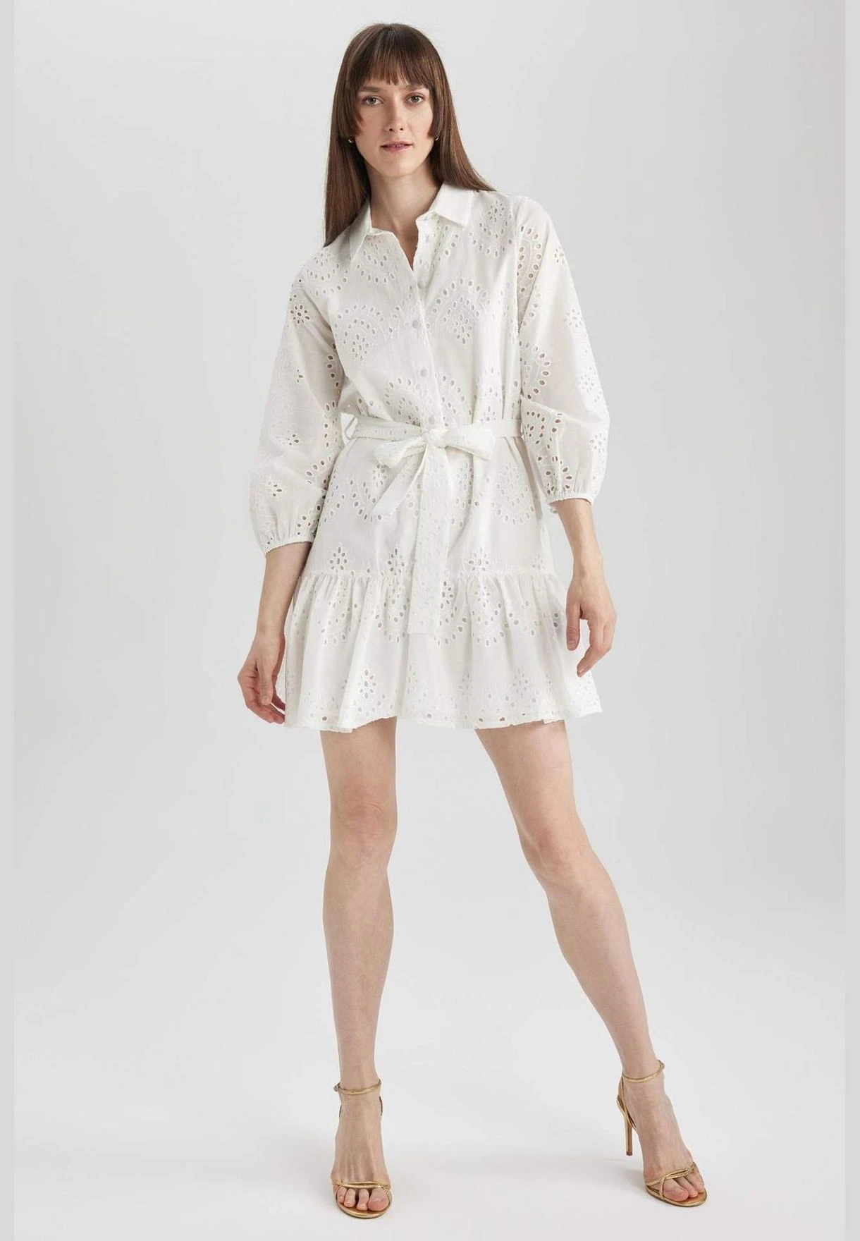 DeFacto Woman Shırt Neck Long Sleeve Woven Dress 5 DeFacto Woman Shırt Neck Long Sleeve Woven Dress - Image 5