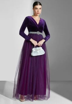 Mesh Embellished Color Block Dress -Silk Bloom Dresses Store 5 zoom desktop 272