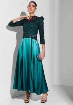 Colorblock Lace Insert Dress -Silk Bloom Dresses Store 5 zoom desktop 304