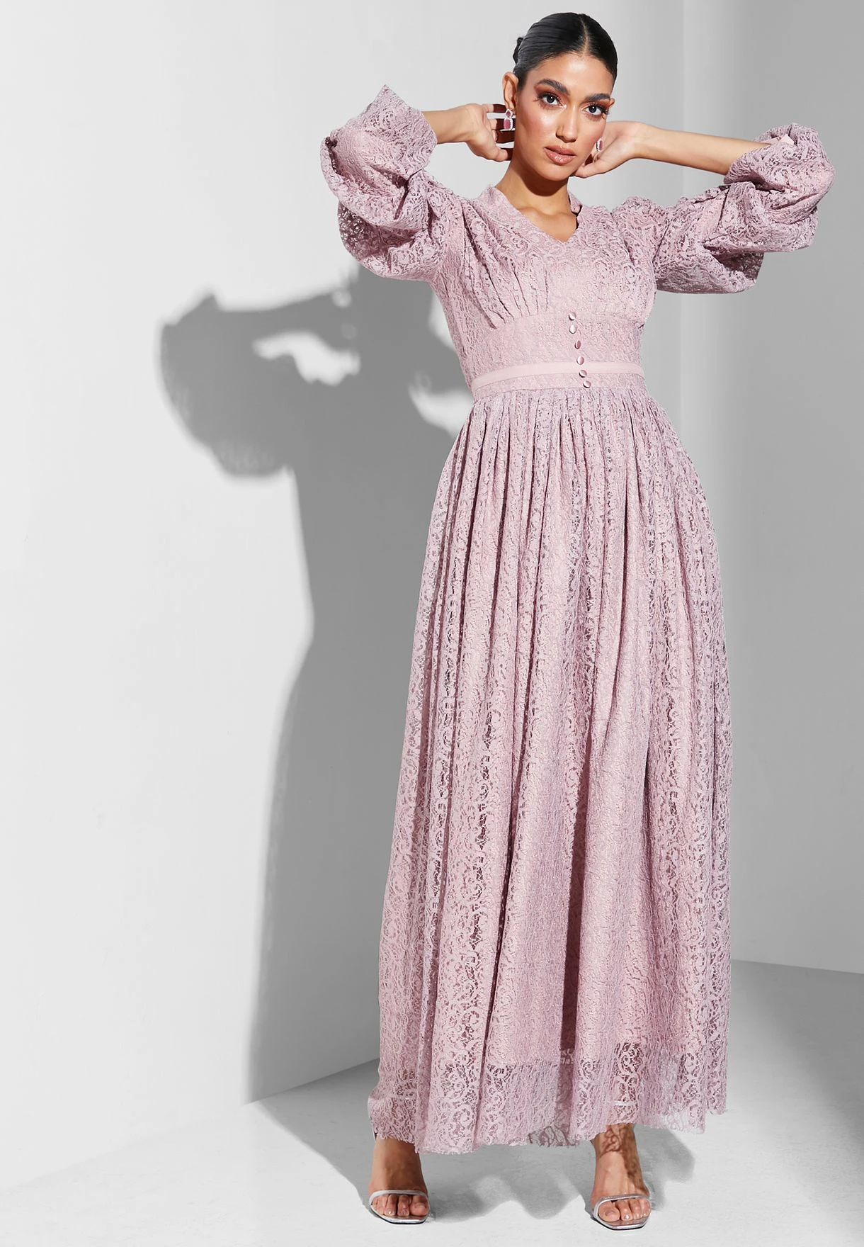 V-Neck Pleat Detail Dress 5 V-Neck Pleat Detail Dress - Image 5