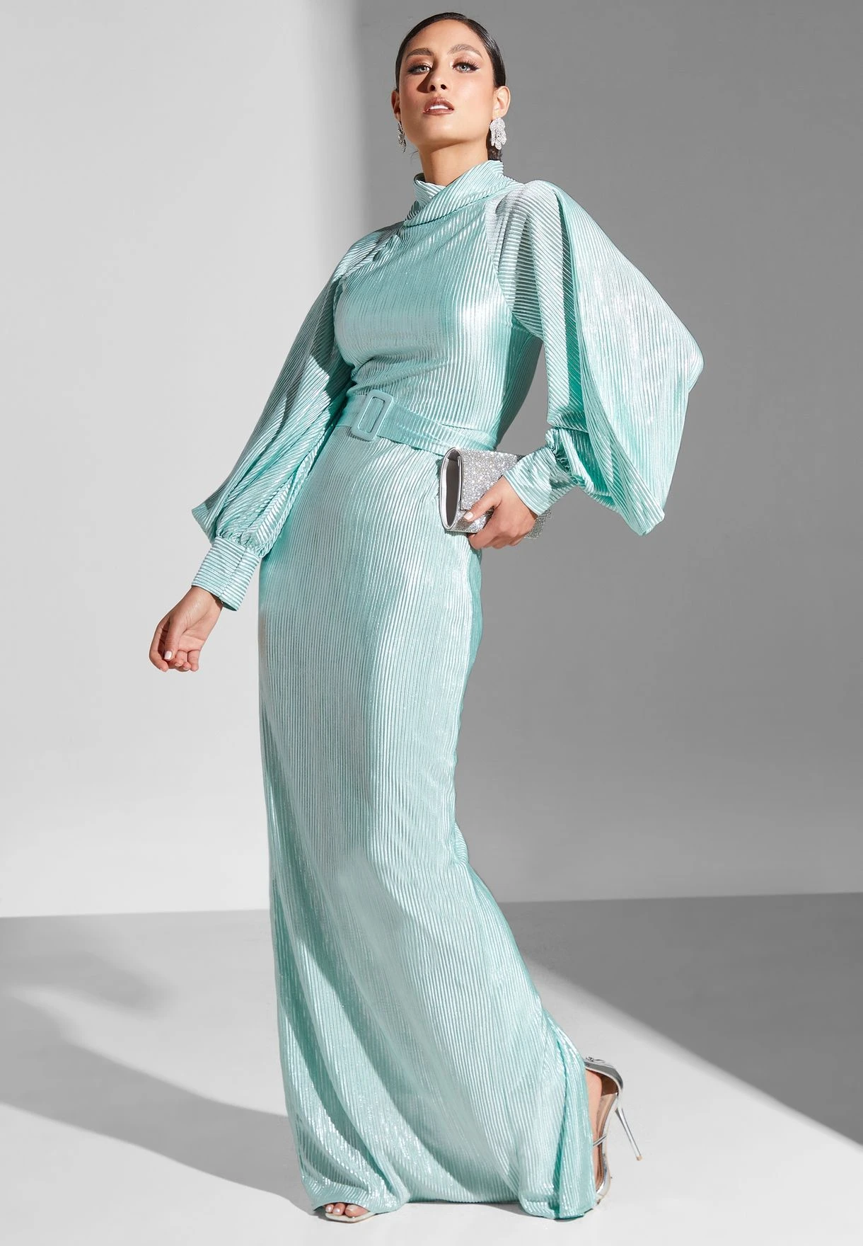 Puff Sleeve Shimmer Dress 5 Puff Sleeve Shimmer Dress - Image 5