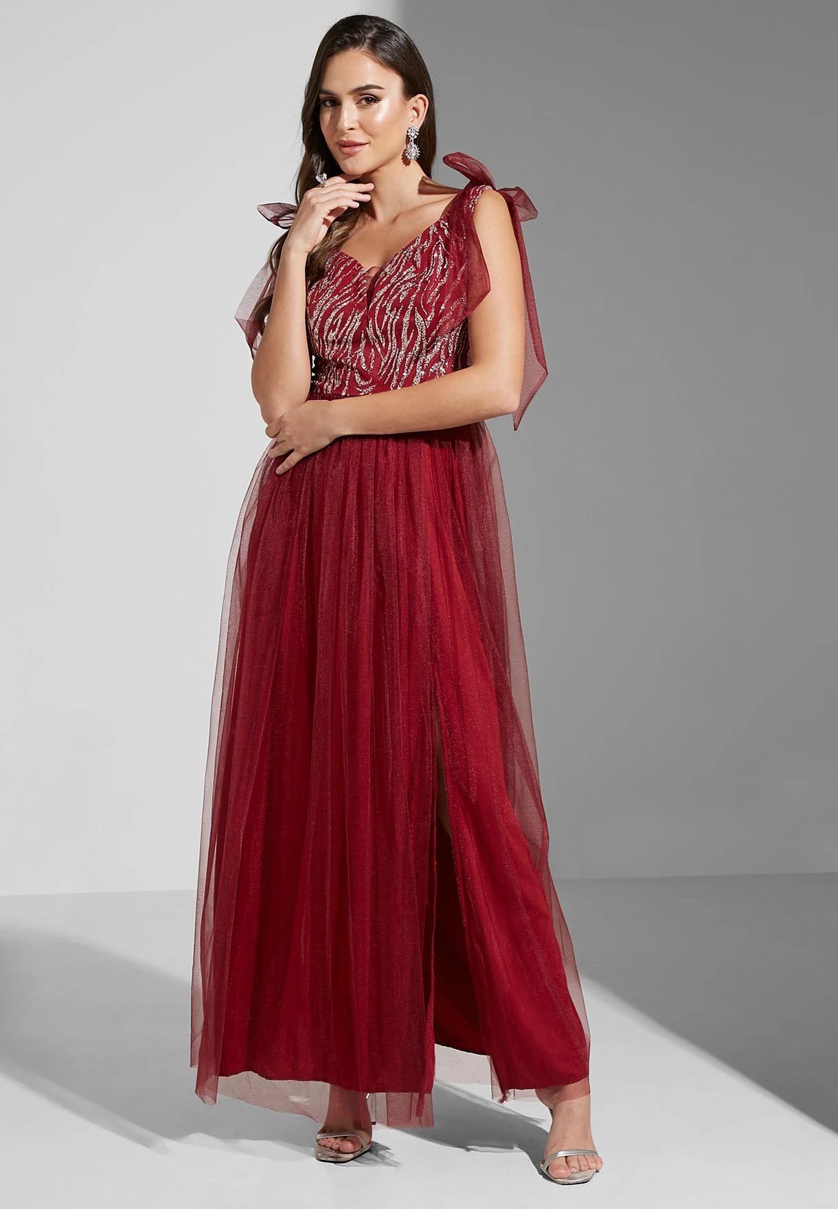 Shimmer Detail Slit Gown 5 Shimmer Detail Slit Gown - Image 5