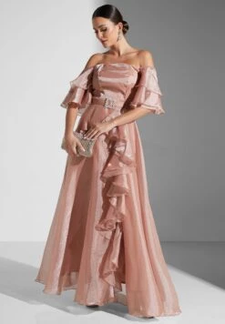 Ruffled Detail Off Shoulder Dress -Silk Bloom Dresses Store 5 zoom desktop 339