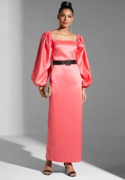 Puff Sleeve Belted Dress -Silk Bloom Dresses Store 5 zoom desktop 342