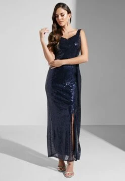 Off-Shoulder Slit Gown -Silk Bloom Dresses Store 5 zoom desktop 360