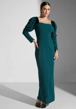 Puff Sleeve Embellished Detail Dress -Silk Bloom Dresses Store 5 zoom desktop 370