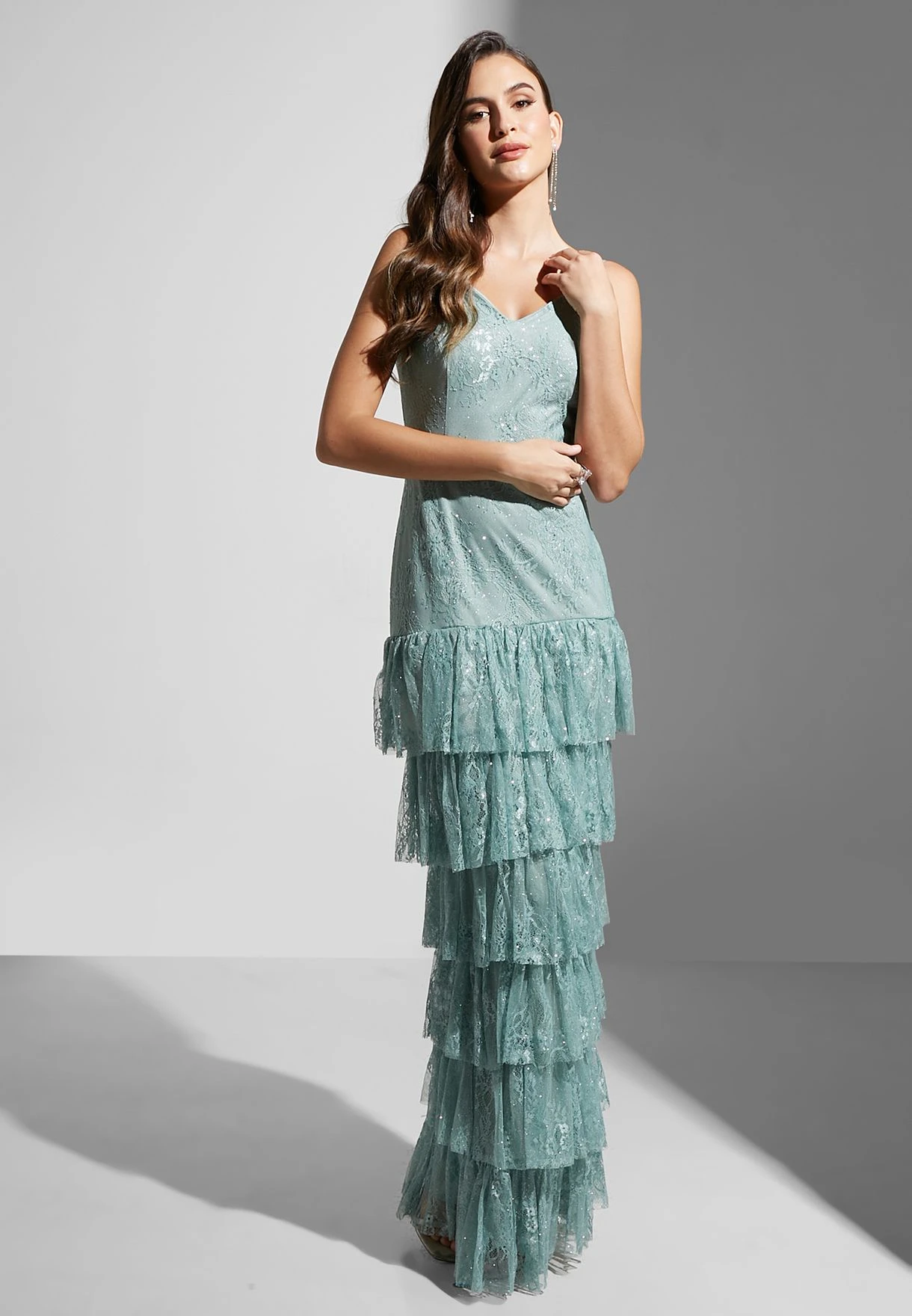 Strappy Frill-Layered Gown 5 Strappy Frill-Layered Gown - Image 5