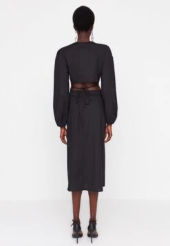 Trendyol Surplice Neck Puff Sleeve Dress -Silk Bloom Dresses Store 5 zoom desktop 384