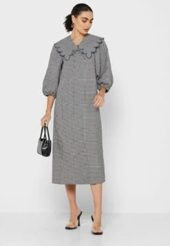 Detachable Collar Midi Dress -Silk Bloom Dresses Store 5 zoom desktop 395