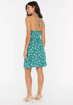 Trendyol Halter Neck Floral Print Dress -Silk Bloom Dresses Store 5 zoom desktop 4