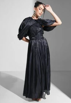 Gathered Cape Sleeve Dress -Silk Bloom Dresses Store 5 zoom desktop 429