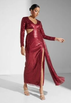 Waist Cut Out Shimmer Dress -Silk Bloom Dresses Store 5 zoom desktop 439