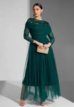 Embellished Pleated Dress With Ruching On Sleeve 9 Embellished Pleated Dress With Ruching On Sleeve -Silk Bloom Dresses Store 5 zoom desktop 444