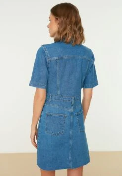 Trendyol Zipped Pocket Detail Denim Dress -Silk Bloom Dresses Store 5 zoom desktop 54