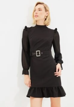 Trendyol High Neck Ruffle Detail Dress -Silk Bloom Dresses Store 5 zoom desktop 74