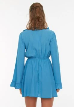 Trendyol Plunge Neck Ruffle Detail Dress 9 Trendyol Plunge Neck Ruffle Detail Dress -Silk Bloom Dresses Store 5 zoom desktop 87