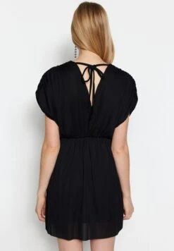 Trendyol V Neck Pleated Dress -Silk Bloom Dresses Store 6 zoom desktop 23