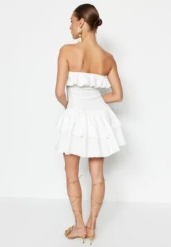 Trendyol Bardot Ruffle Detail Layered Dress -Silk Bloom Dresses Store 6 zoom desktop 29