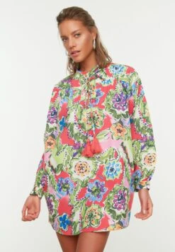Trendyol Tie Neck Printed Dress -Silk Bloom Dresses Store 6 zoom desktop 3